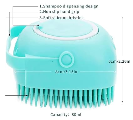 2-in-1 Silicone Pet Bath Massage Brush with Shampoo Dispenser (Copy)