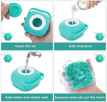 2-in-1 Silicone Pet Bath Massage Brush with Shampoo Dispenser (Copy)