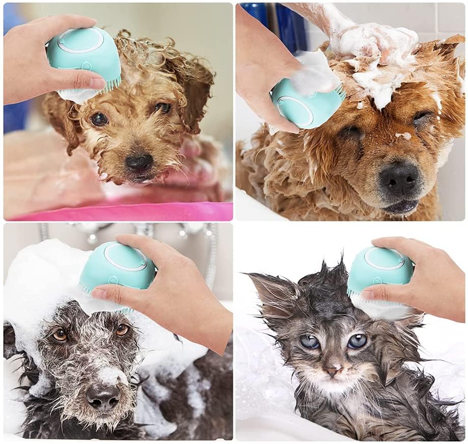 2-in-1 Silicone Pet Bath Massage Brush with Shampoo Dispenser (Copy)