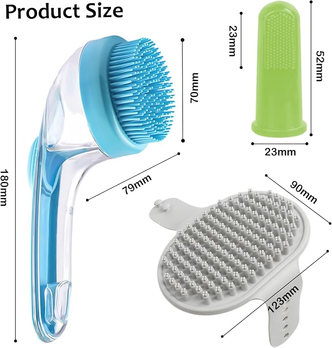Ergonomic Silicone Pet Grooming & Bath Massage Brush with Shampoo Dispenser